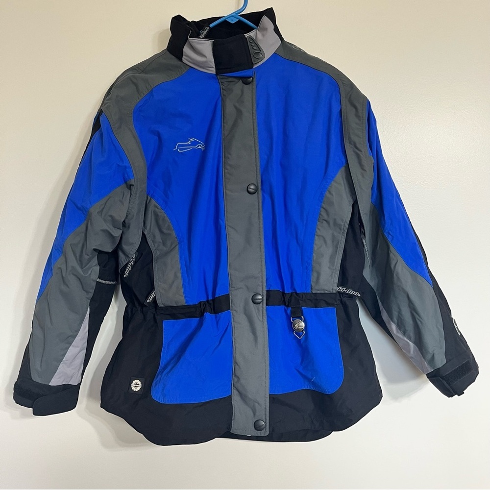 Vintage Skidoo Mens Blue Bombardier Aspen Snowmobile Jacket & Fleece Size Medium